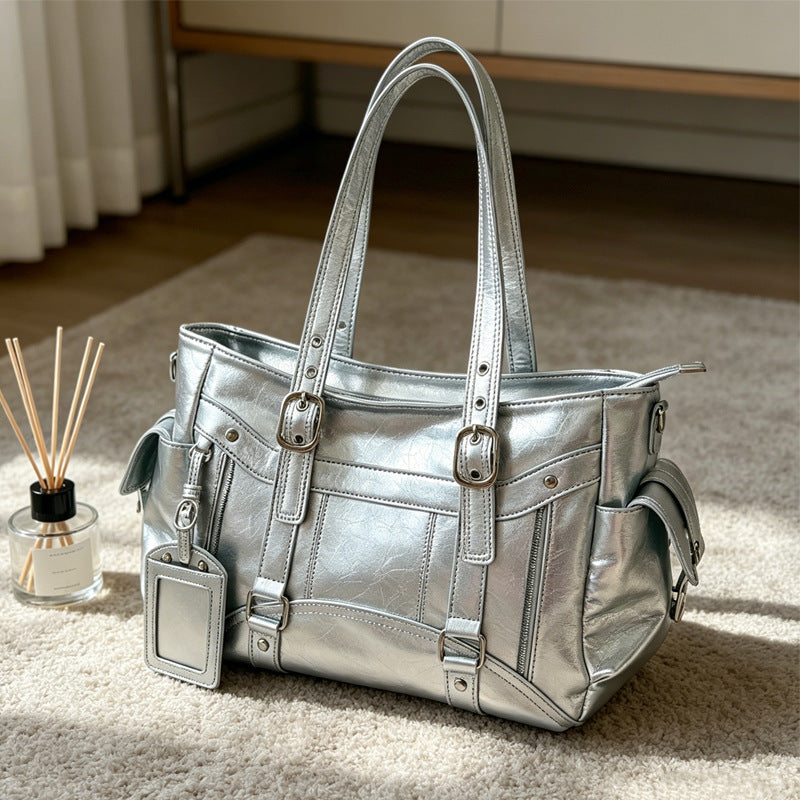 Stylish Large-Capacity Tote Bag with Adjustable Strap