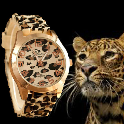 Stylish leopard print watch