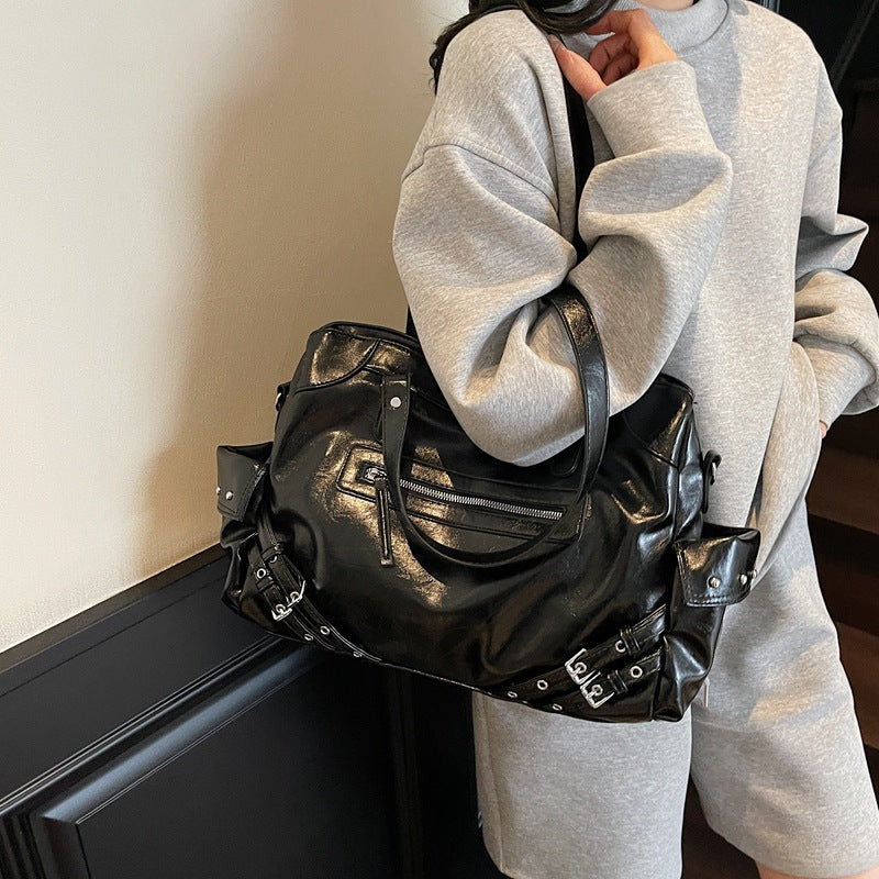 Stylish Motorcycle Tote Bag with Multiple Pockets