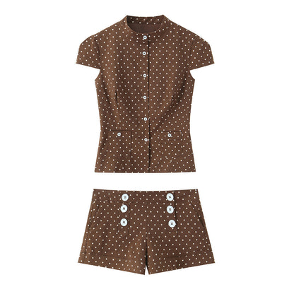 Stylish polka dot top and shorts