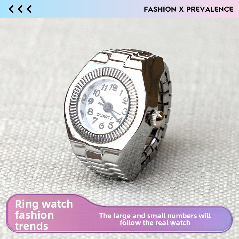 Stylish Ring Watch with Digital Display