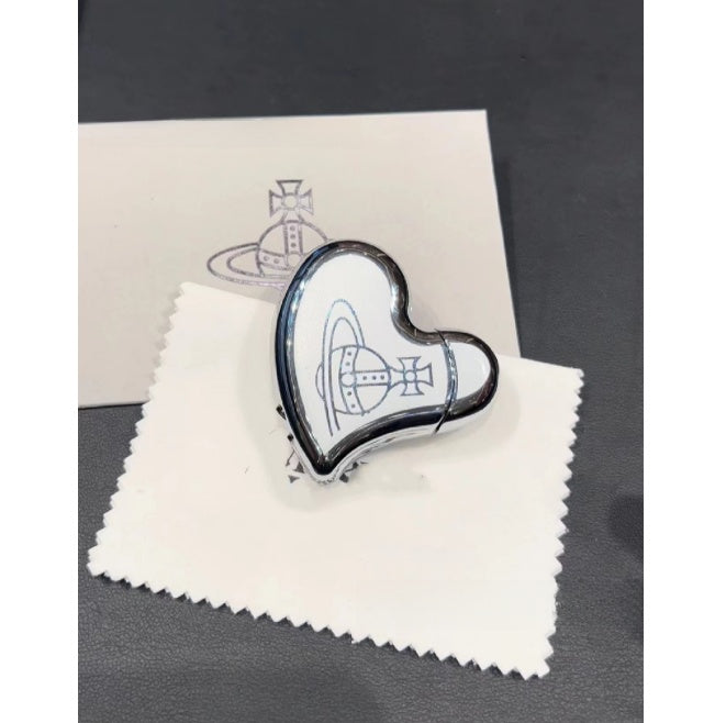 Stylish Saturn and Heart-Shaped Metal Lighter