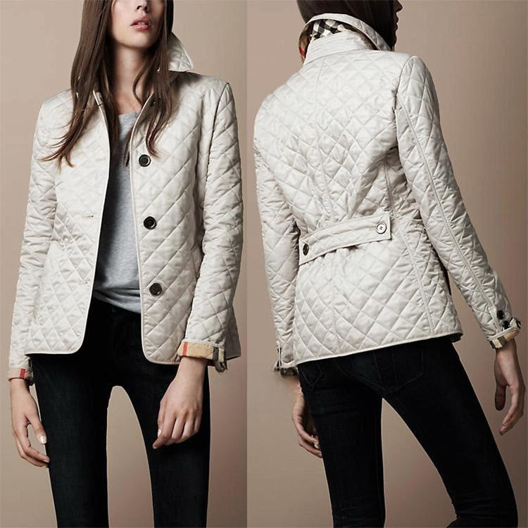 Stylish single-breasted cotton coat with lapel