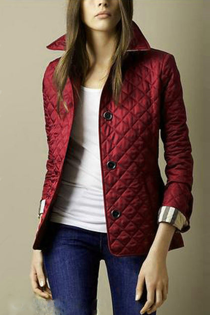 Stylish single-breasted cotton coat with lapel