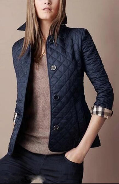 Stylish single-breasted cotton coat with lapel