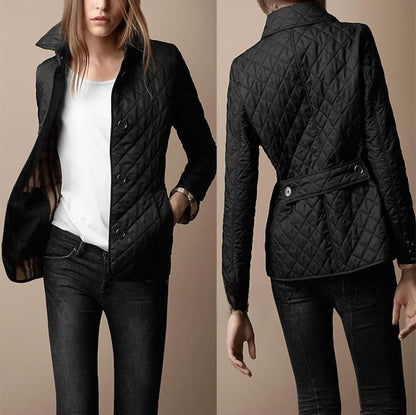 Stylish single-breasted cotton coat with lapel