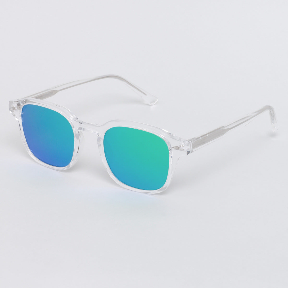 Stylish square-framed sunglasses with rice studs
