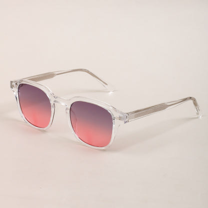 Stylish square-framed sunglasses with rice studs