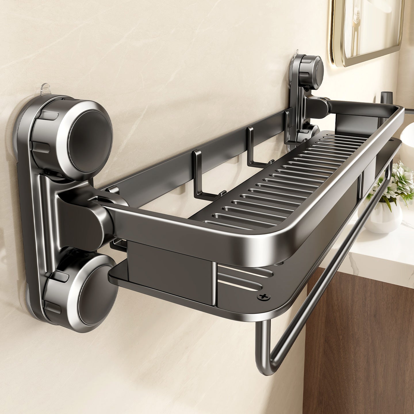 Suction Cup Bathroom Storage Rack
