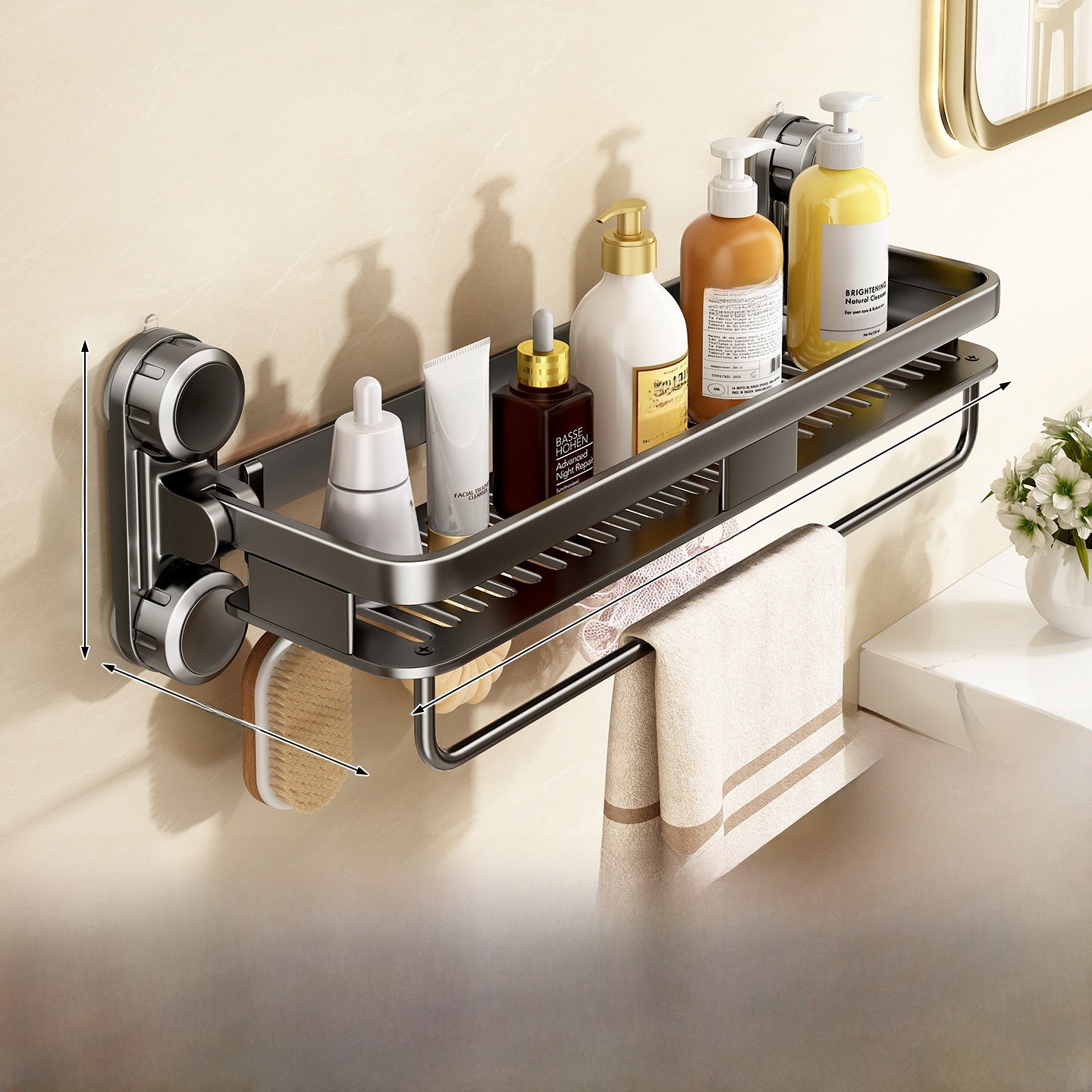 Suction Cup Bathroom Storage Rack