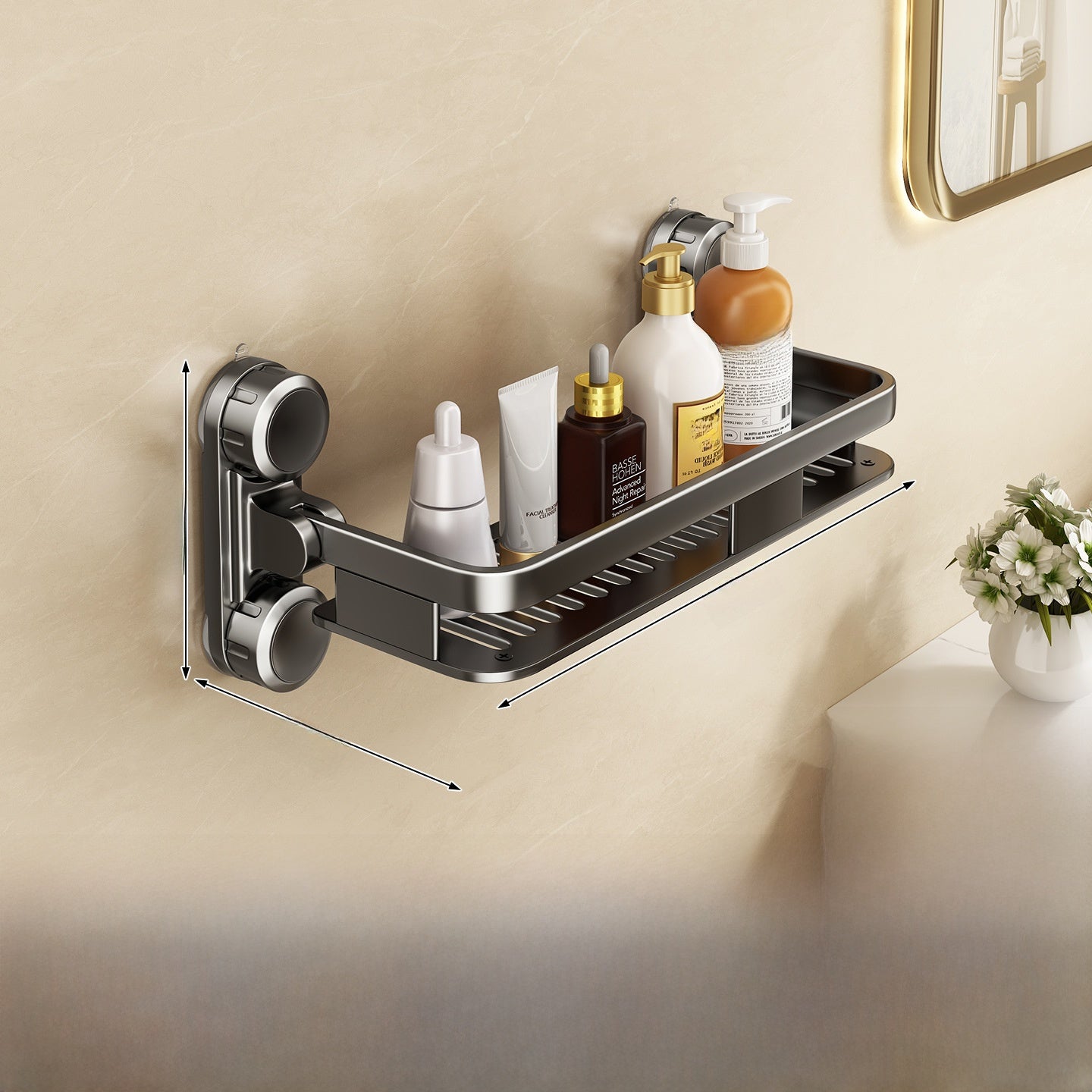 Suction Cup Bathroom Storage Rack