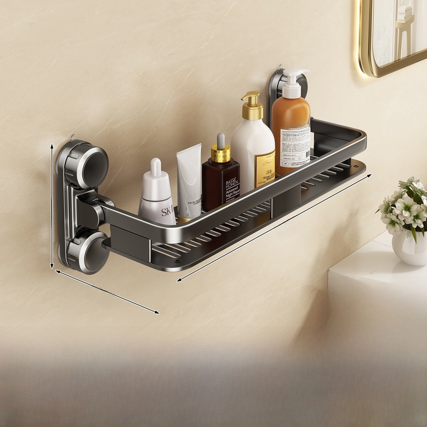 Suction Cup Bathroom Storage Rack