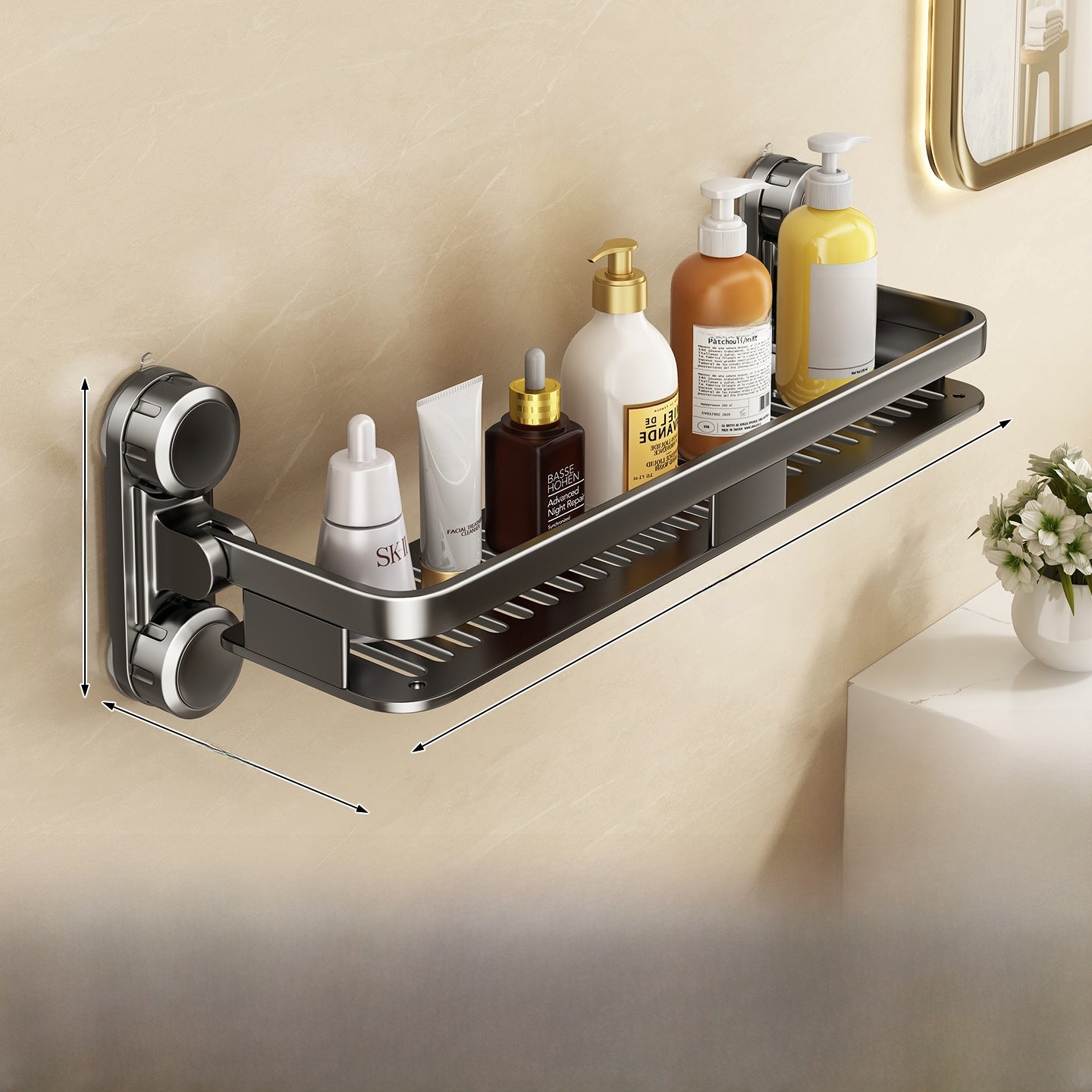 Suction Cup Bathroom Storage Rack