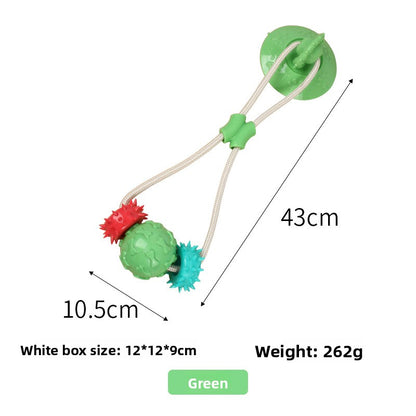 Suction Cup Dog Chew Toy with Rope and Treat Ball
