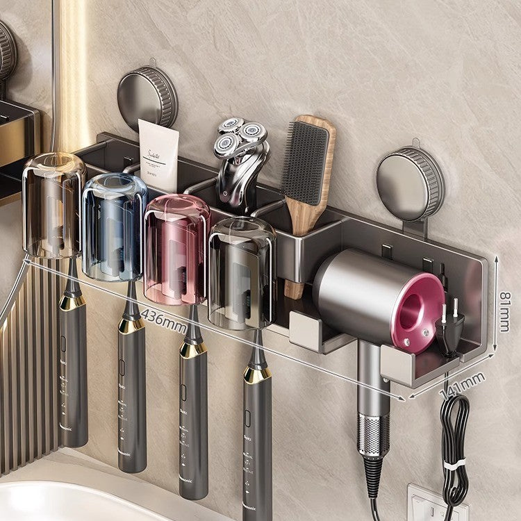 Suction Cup Toothbrush and Hair Dryer Wall Mount Holder