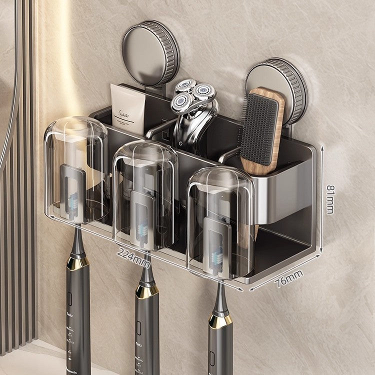 Suction Cup Toothbrush and Hair Dryer Wall Mount Holder