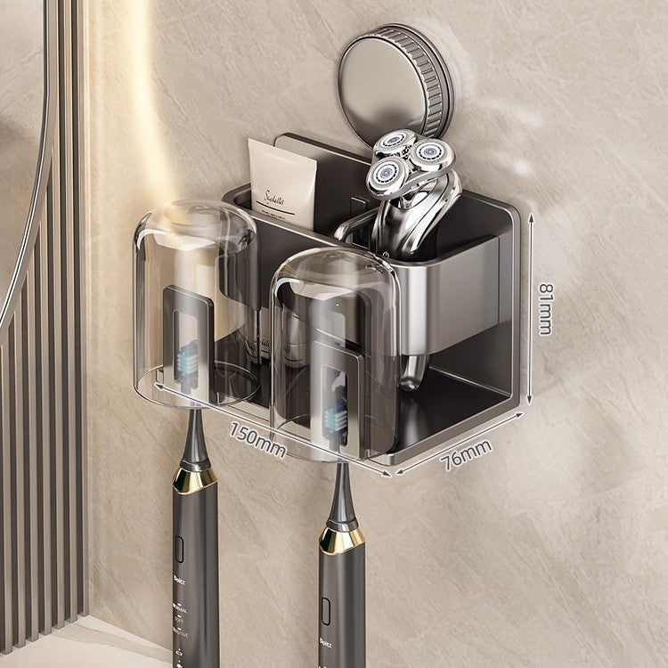 Suction Cup Toothbrush and Hair Dryer Wall Mount Holder