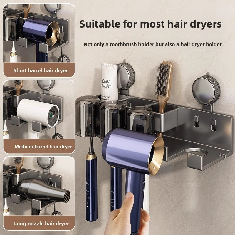 Suction Cup Toothbrush and Hair Dryer Wall Mount Holder