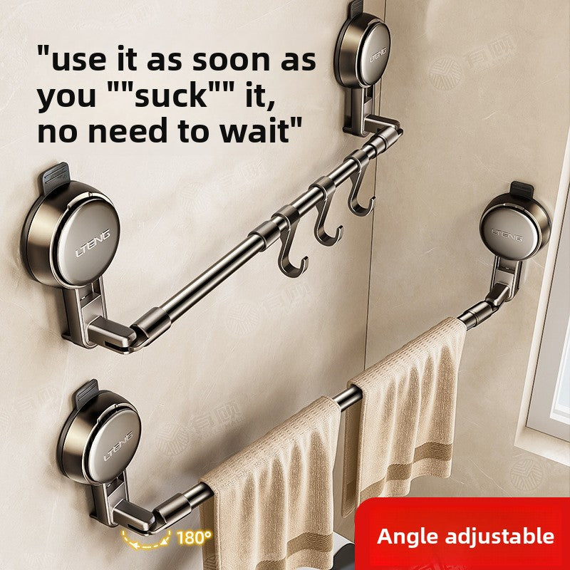 Suction Cup Towel Rack Bathroom Stainless Steel Hanger