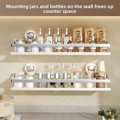 Suction cup wall-mounted seasoning rack