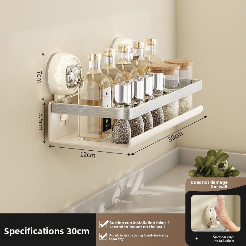 Suction cup wall-mounted seasoning rack