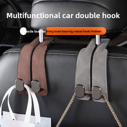 Suede car metal hook