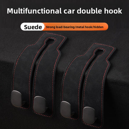Suede car metal hook