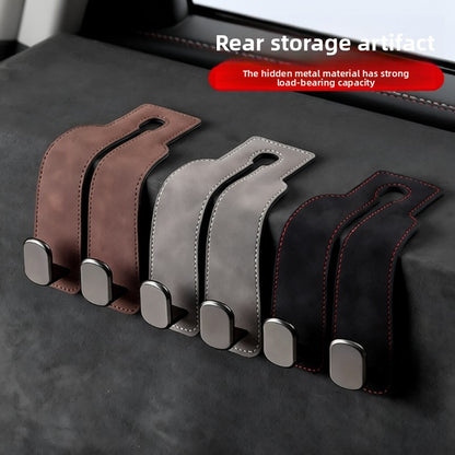 Suede car metal hook