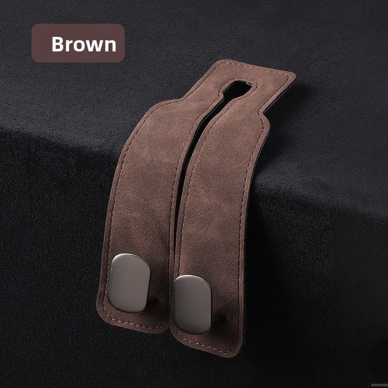 Suede car metal hook