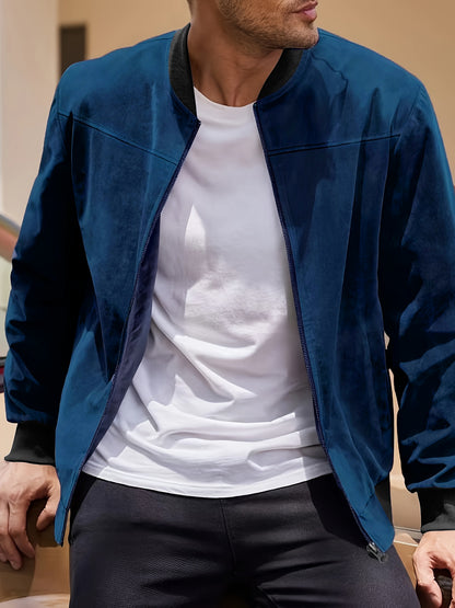 Suede Casual Zipper Jacket