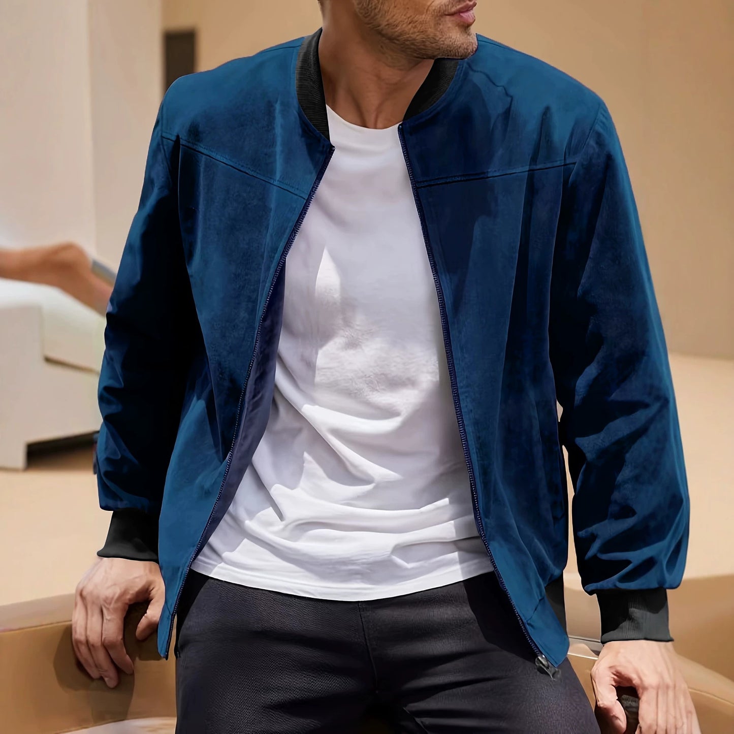 Suede Casual Zipper Jacket