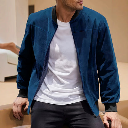 Suede Casual Zipper Jacket