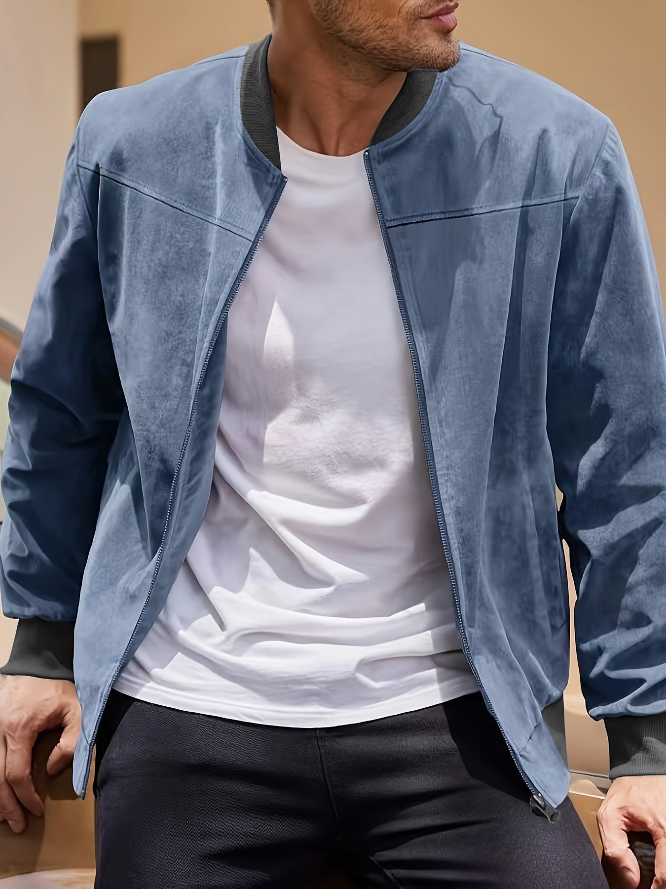 Suede Casual Zipper Jacket