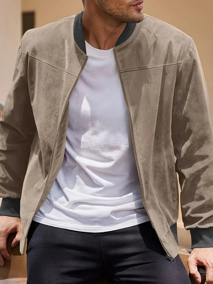 Suede Casual Zipper Jacket