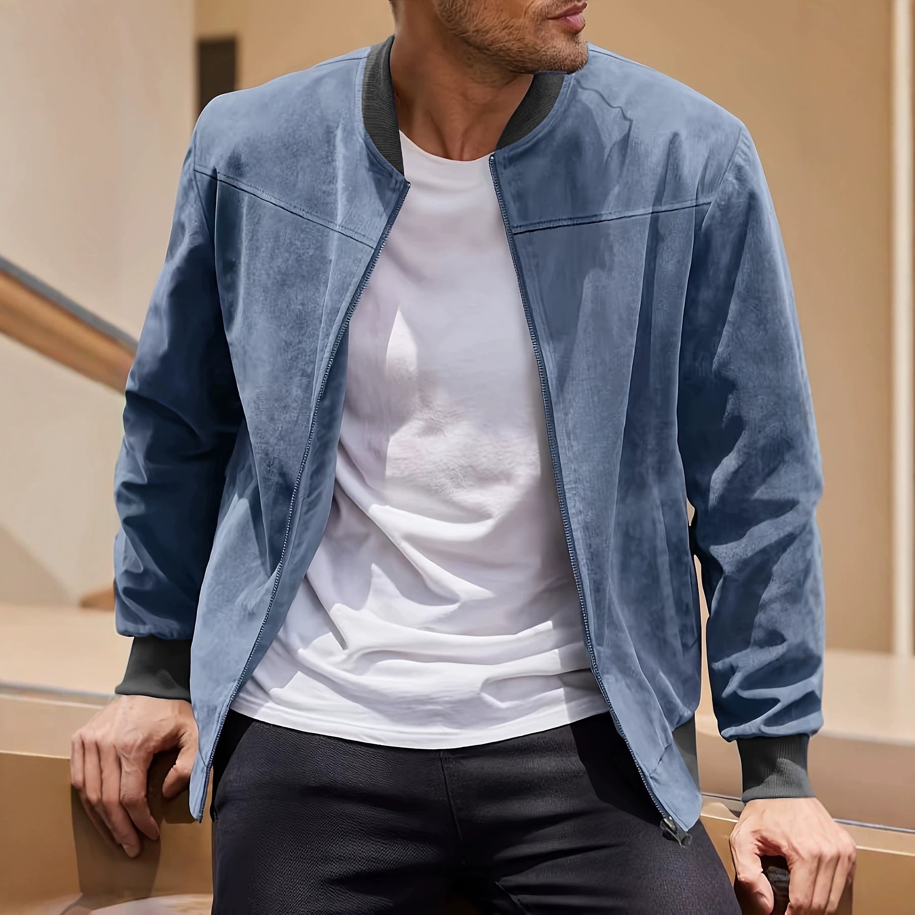 Suede Casual Zipper Jacket