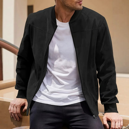 Suede Casual Zipper Jacket