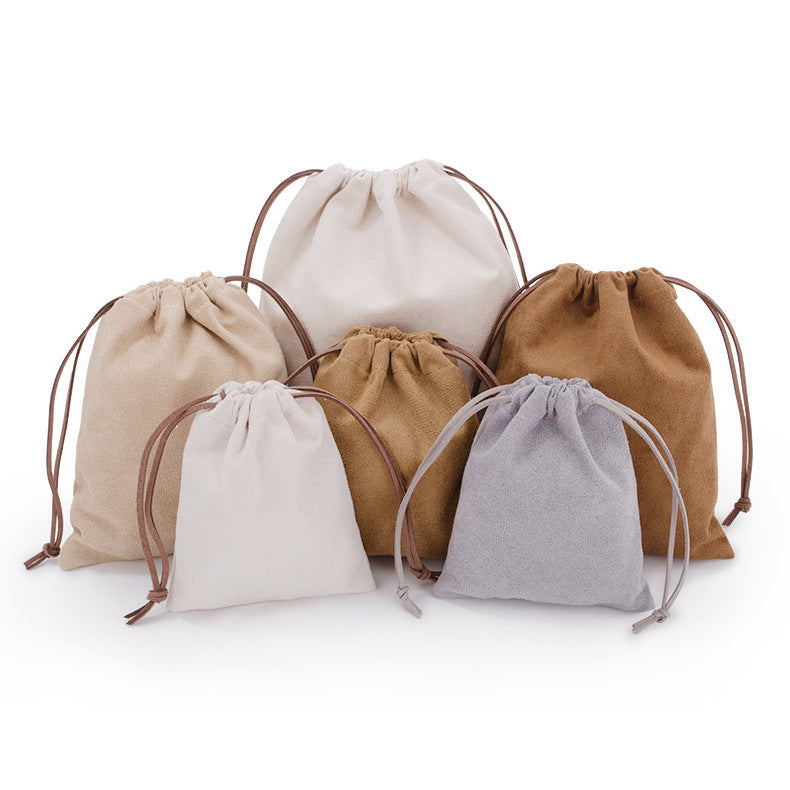 Suede drawstring pouch