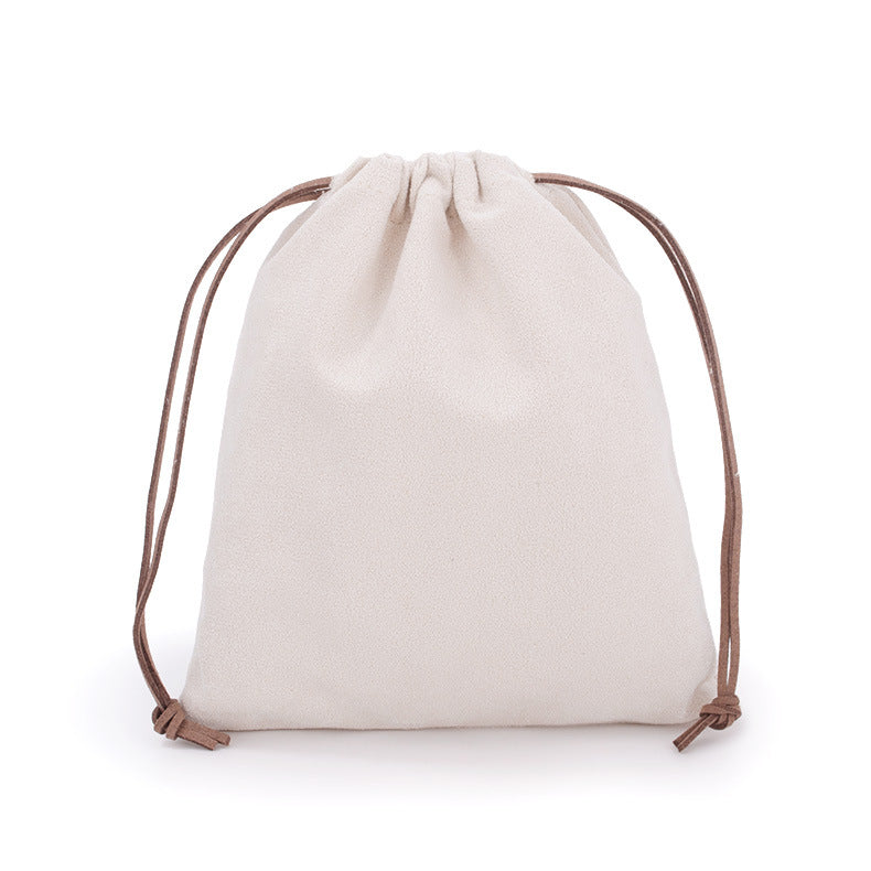 Suede drawstring pouch