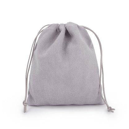 Suede drawstring pouch