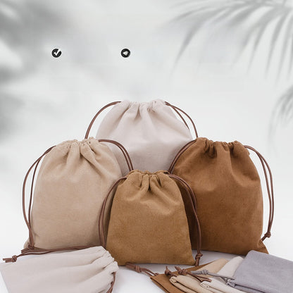 Suede drawstring pouch
