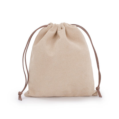 Suede drawstring pouch