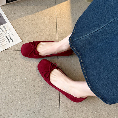 Suede flat shoes