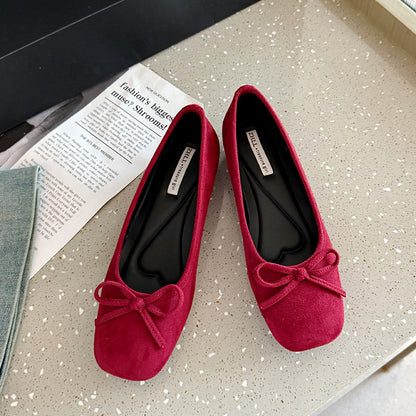 Suede flat shoes