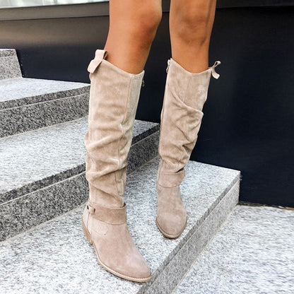 Suede high-top women’s boots