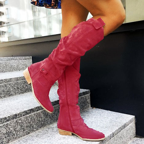 Suede high-top women’s boots