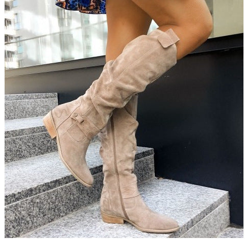 Suede high-top women’s boots