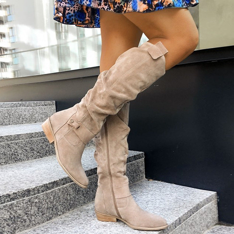 Suede high-top women’s boots