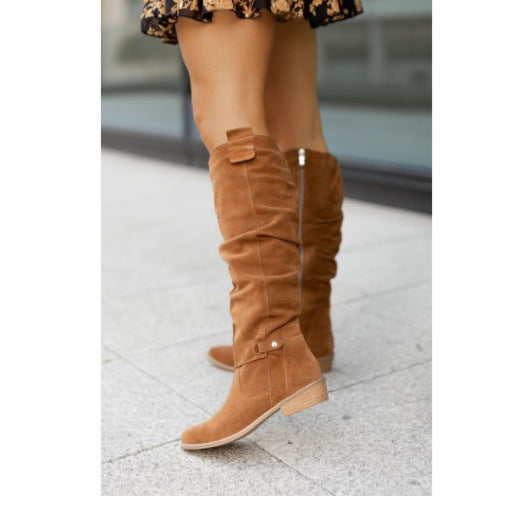 Suede high-top women’s boots