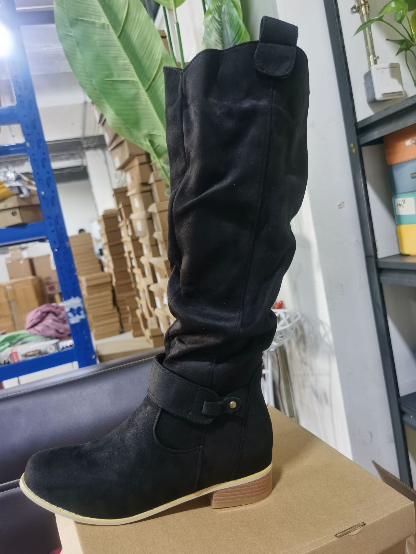 Suede high-top women’s boots