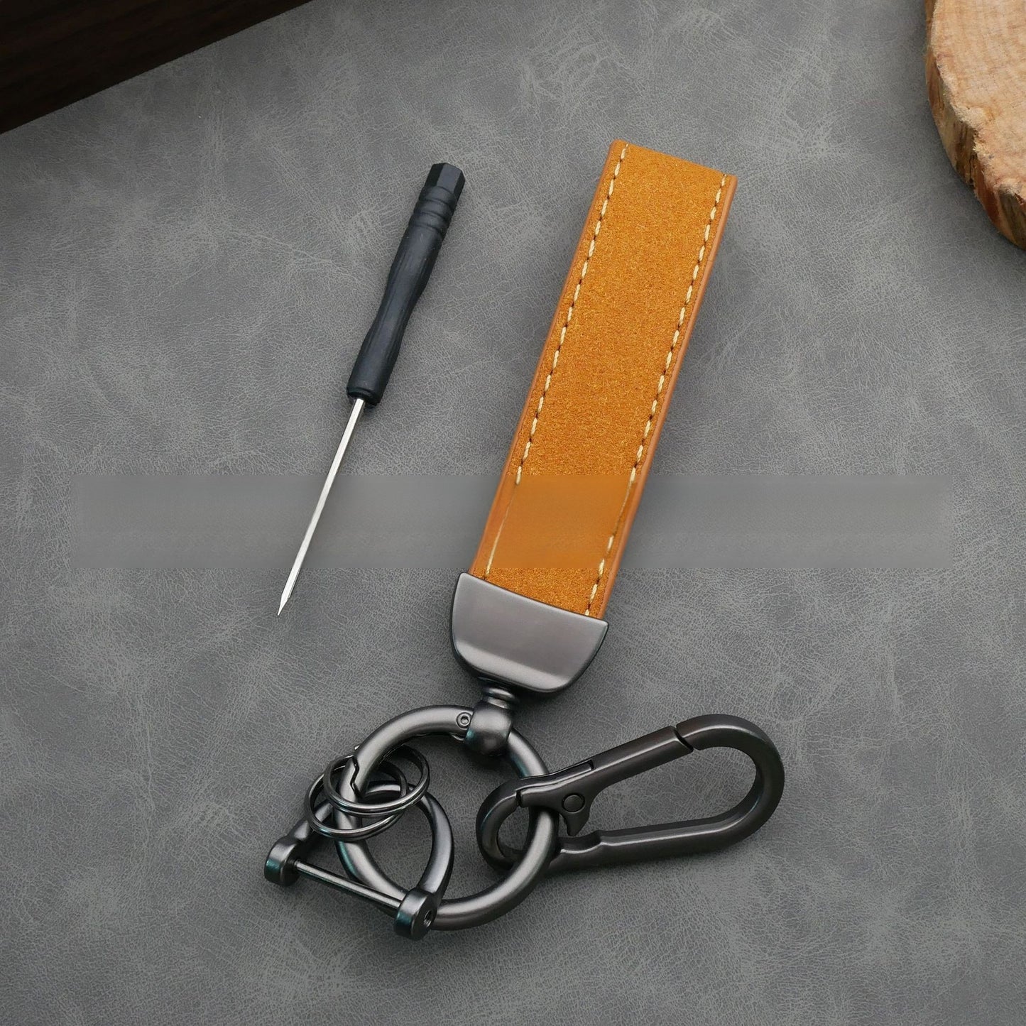 Suede Keychain